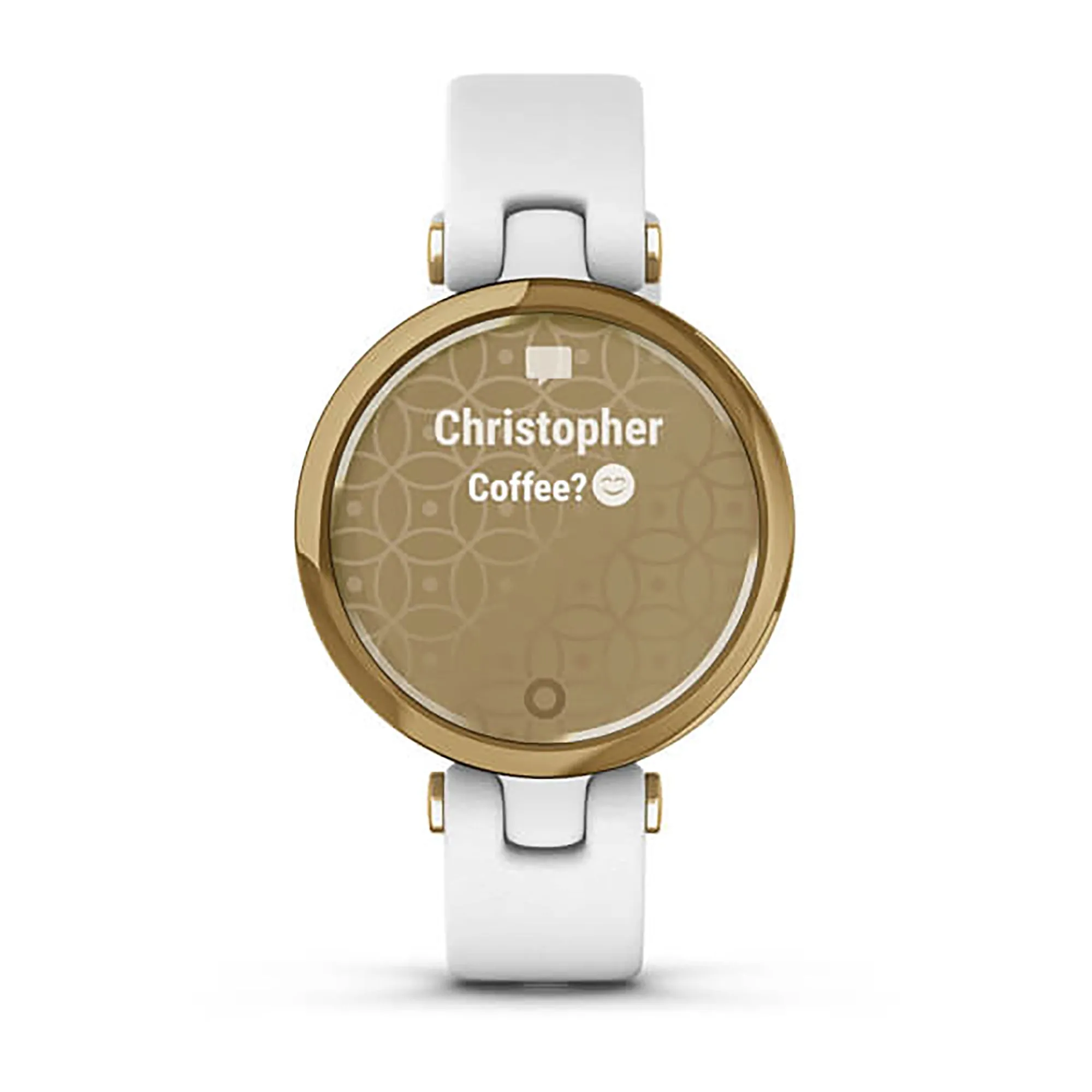 Garmin Lily Leather White Strap Full Color Display Dial Watch - 010-02384-B3