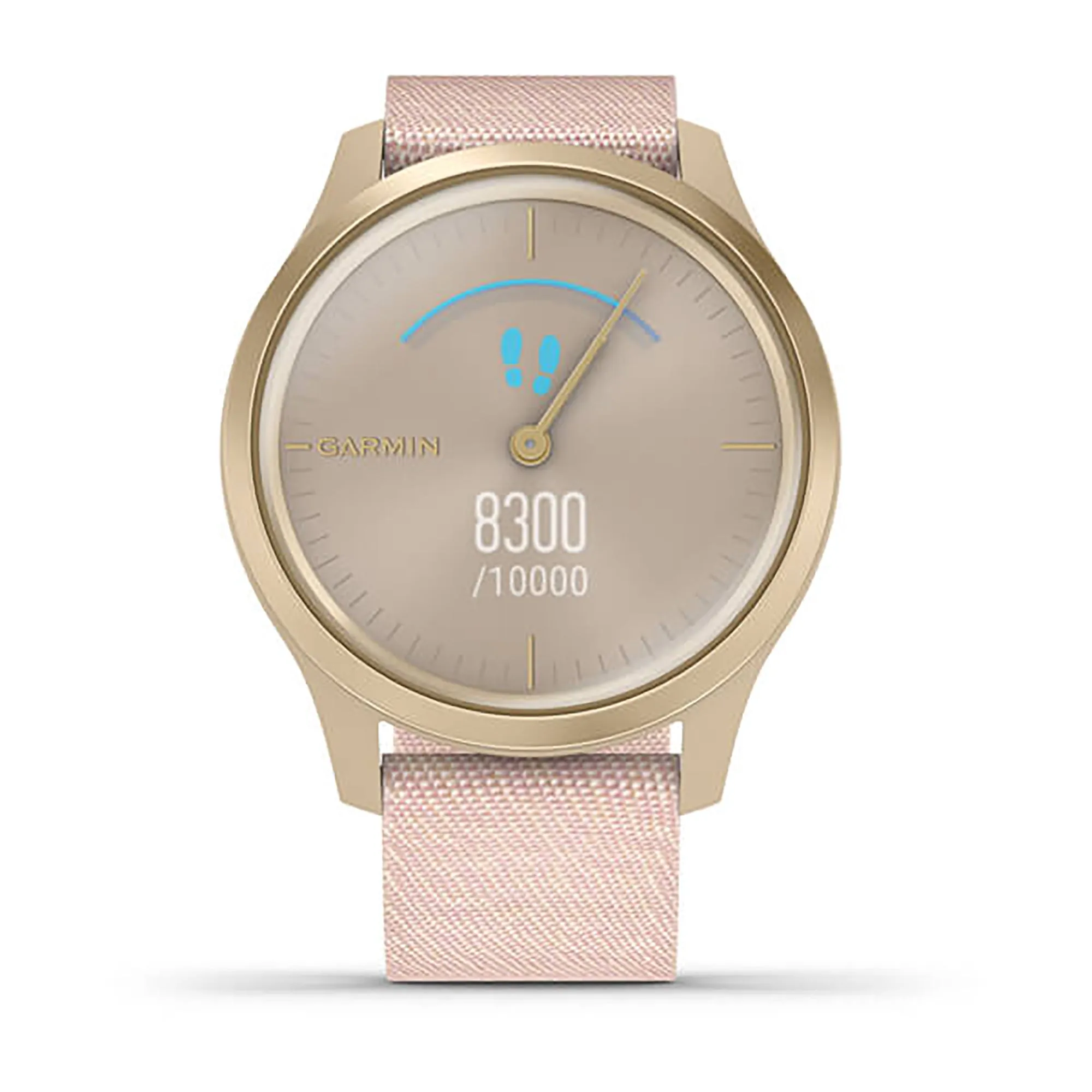 Garmin Vivimove Style Nylon Blush Pink Strap Full Color Display Dial Watch - 010-02240-22