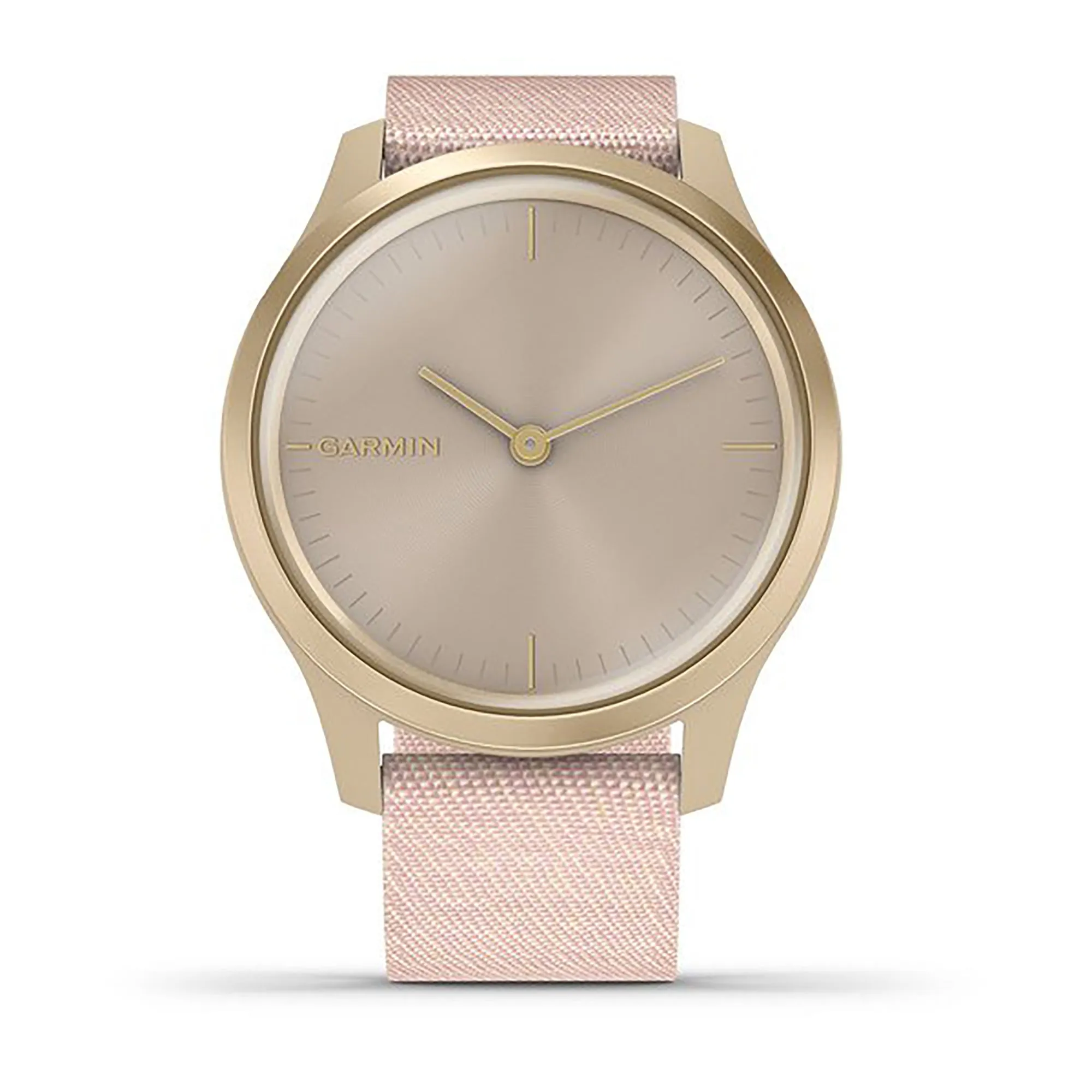 Garmin Vivimove Style Nylon Blush Pink Strap Full Color Display Dial Watch - 010-02240-22