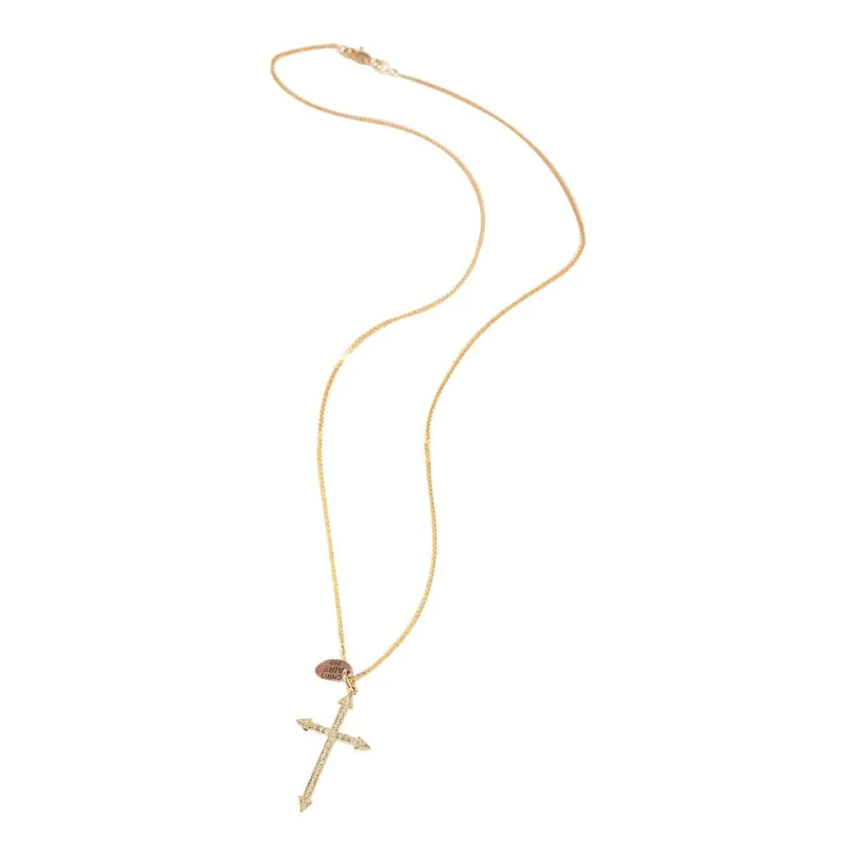 Gold Cross - 18-Karat Yellow Gold Dainty Diamond Cross - Cross of Golgotha
