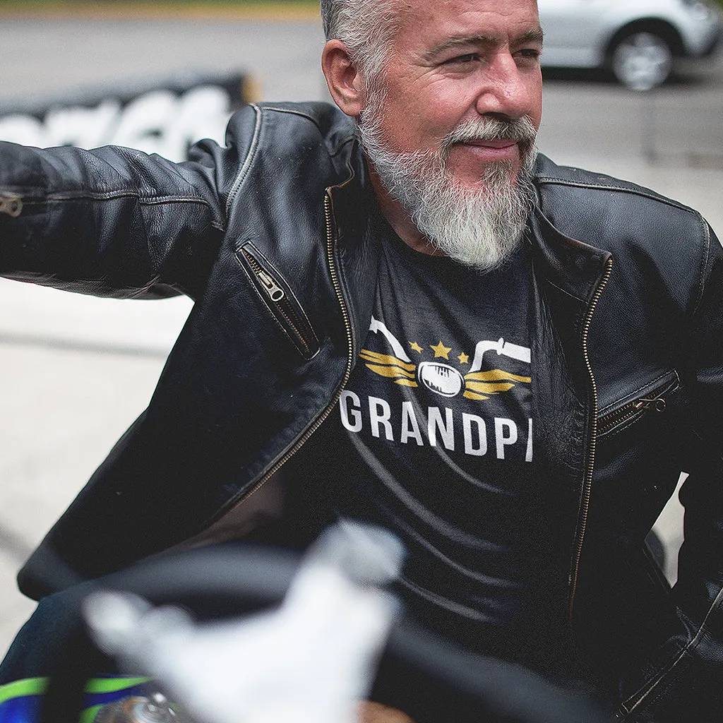 Grandpa and Grandpa's Riding Buddy - Motorcycle Graphic Matching T-Shirts for Grandpa and Grandchild