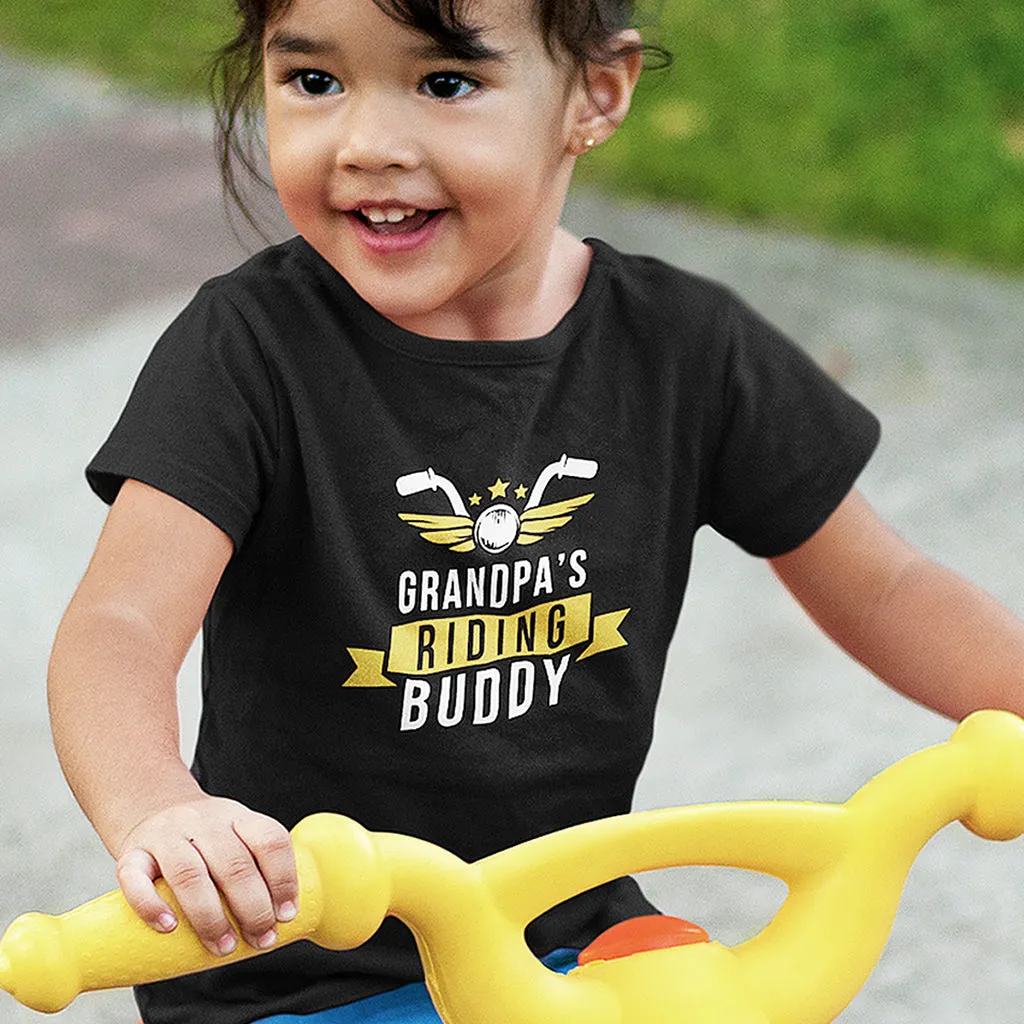 Grandpa and Grandpa's Riding Buddy - Motorcycle Graphic Matching T-Shirts for Grandpa and Grandchild