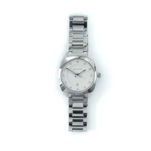 Gucci G Frame GG2570 YA142504 Stainless Steel Diamond Dial 29mm Ladies Watch