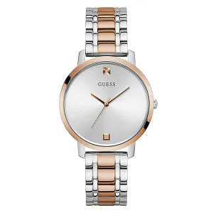 Guess Heavy Two-tone Stainless Steel Silver Dial Quartz Watch for Ladies - GW0073L2