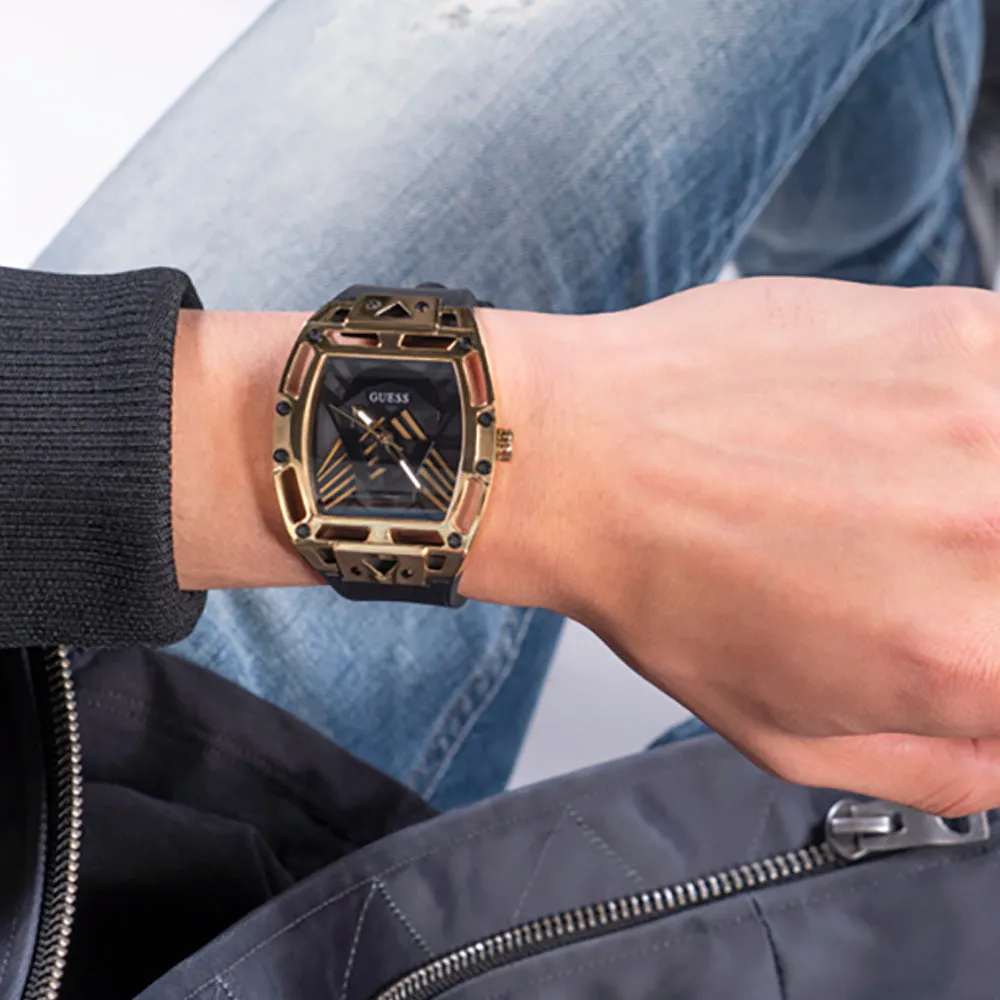 Guess Men's Watch Gold Tone Case Quartz