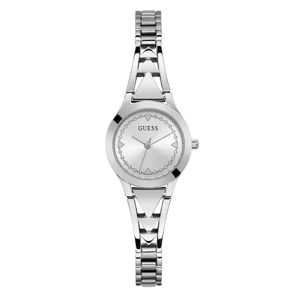 Guess Tessa Silver Stainless Steel Silver Dial Quartz Watch for Ladies - GW0609L1