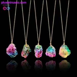 Handmade Natural Rainbow Quartz Crystal Necklace