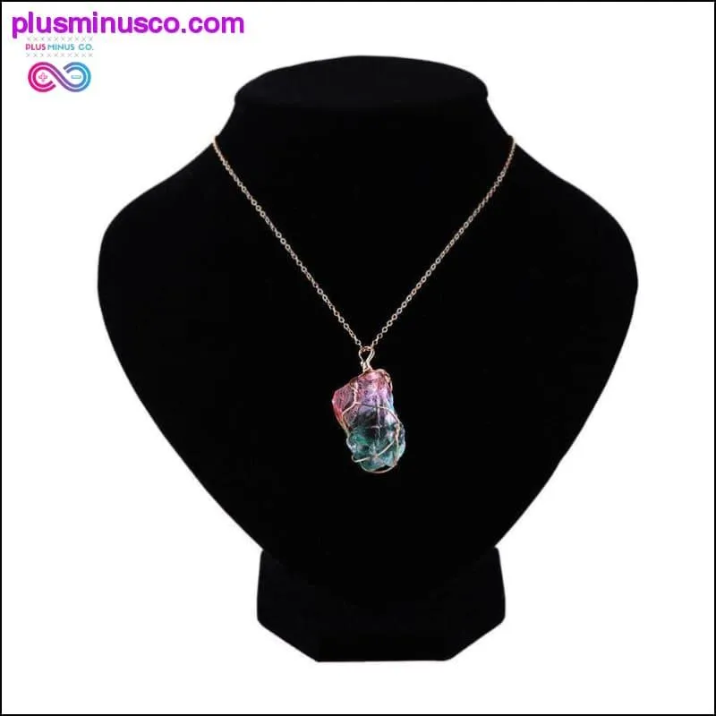 Handmade Natural Rainbow Quartz Crystal Necklace