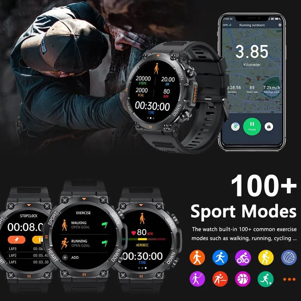 HD Bluetooth Call Smart Watch Men Sports Fitness Tracker Heart Monitor 400mAh Smartwatch