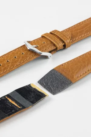 Hirsch CAMELGRAIN Open-Ended No-Allergy Leather Watch Strap in HONEY