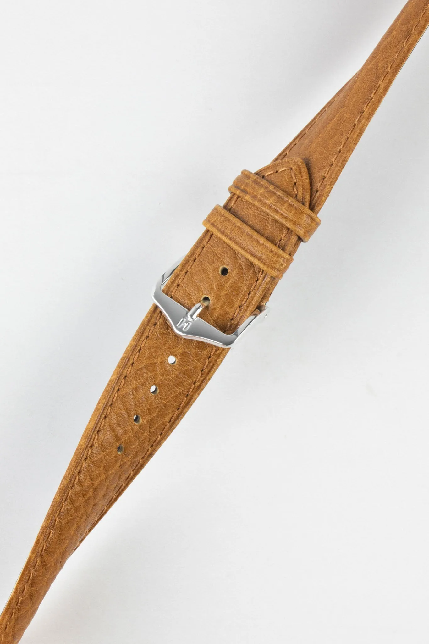 Hirsch CAMELGRAIN Open-Ended No-Allergy Leather Watch Strap in HONEY