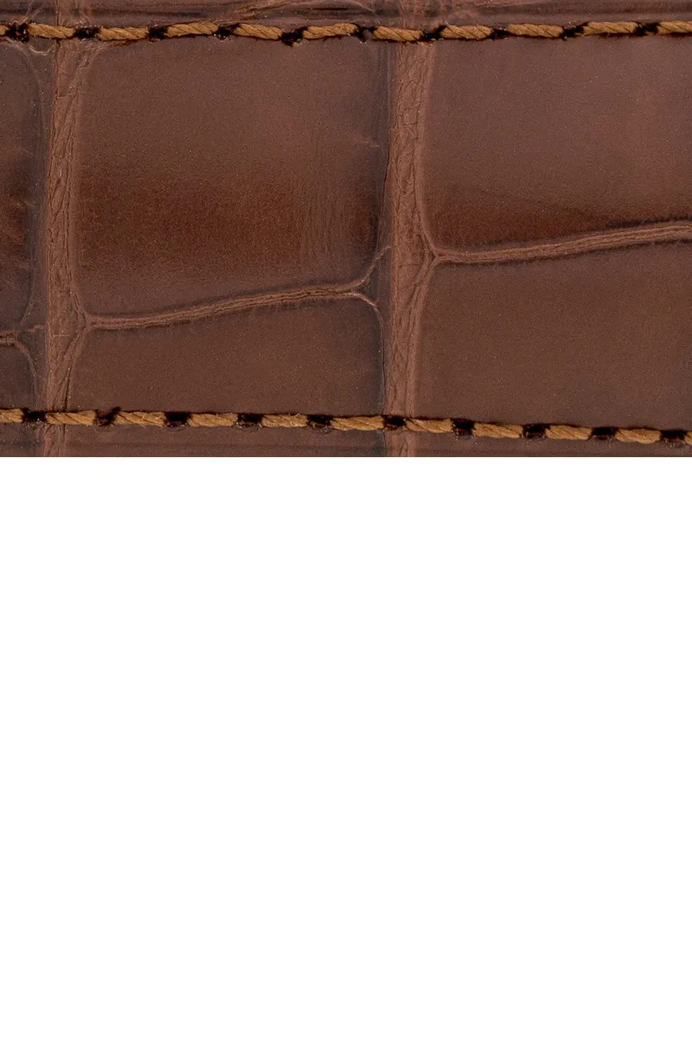 Hirsch EARL Genuine Alligator Watch Strap in BROWN