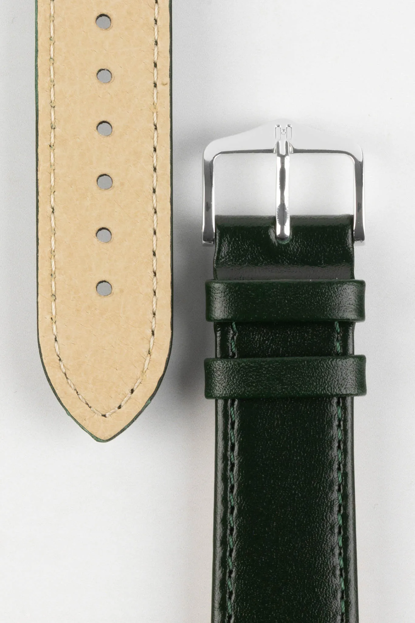 Hirsch OSIRIS Calf Leather Watch Strap in GREEN