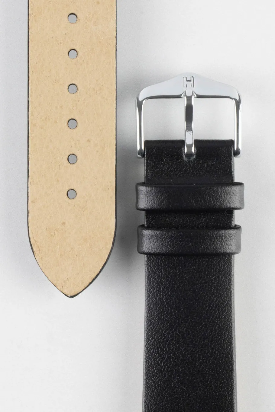 Hirsch TORONTO Quick Release Fine-Grained Leather Watch Strap in Black