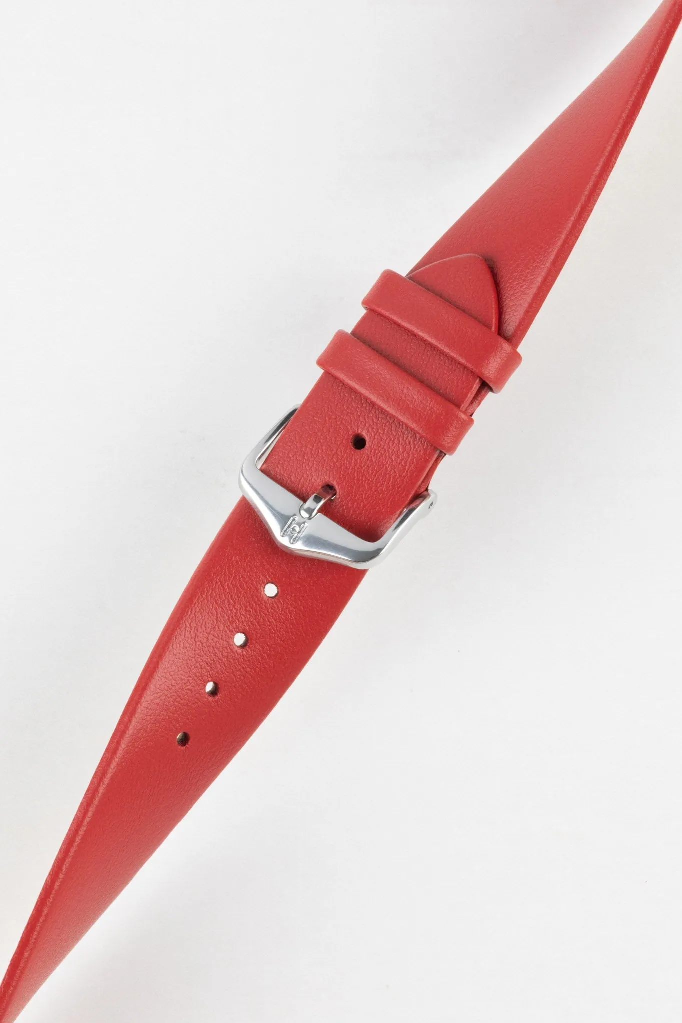 Hirsch TORONTO Quick-Release Fine-Grained Leather Watch Strap in RED