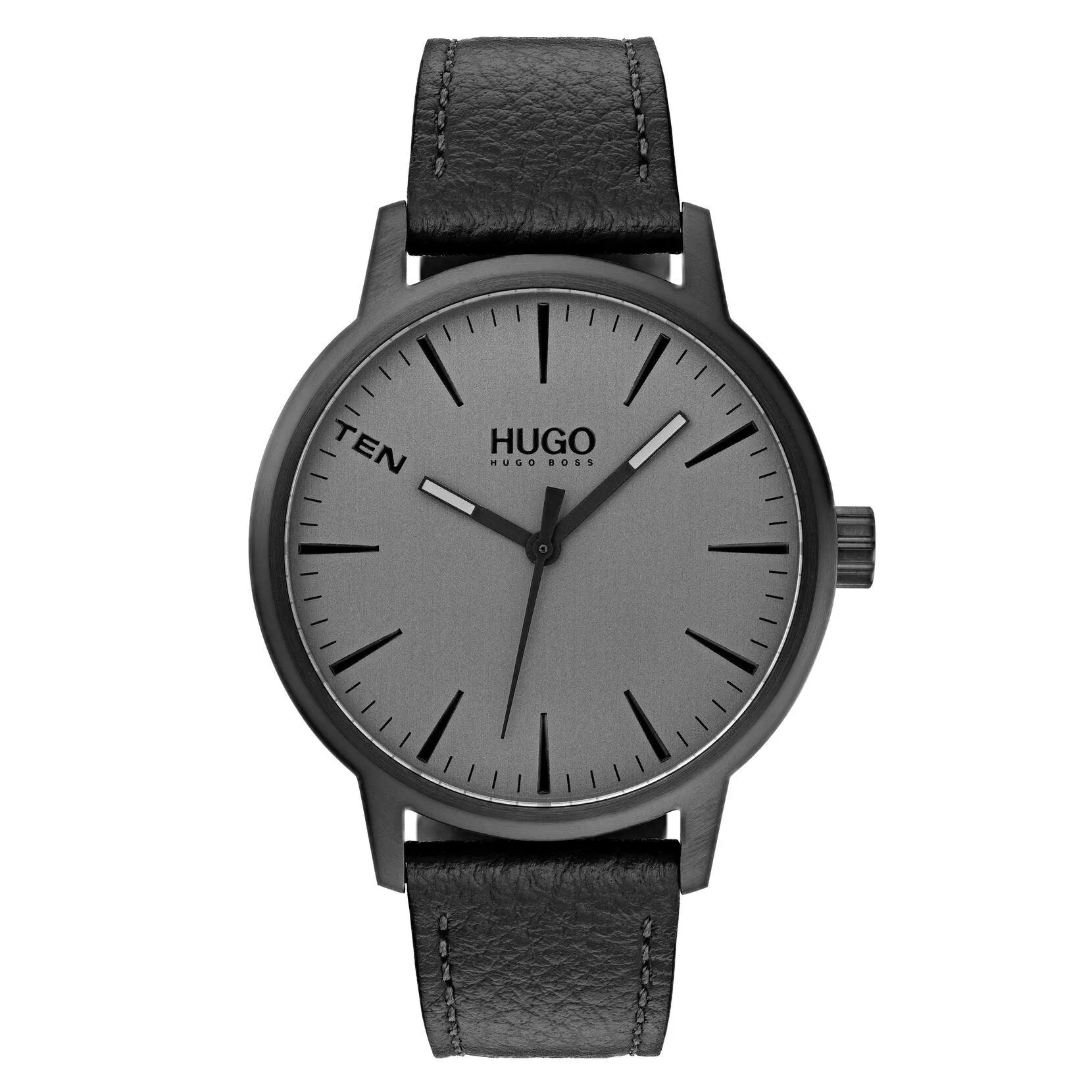 Hugo Boss Stand Grey Leather Quartz Men's Watch 1530074