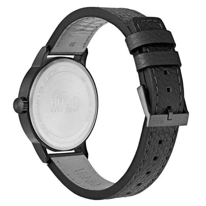 Hugo Boss Stand Grey Leather Quartz Men's Watch 1530074