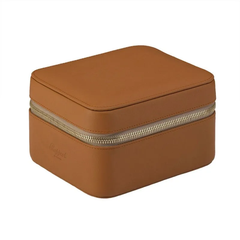 Hyde Park Tan Leather 2 Watch Zip Case