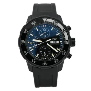 IWC Men's Aquatimer Galapagos Islands Edition PVD Coated Stainless Steel 43.5mm Black Chronograph Dial Watch Reference #: IW376705