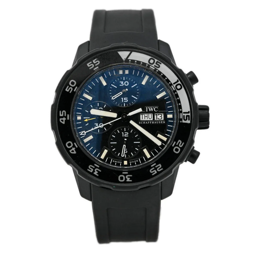 IWC Men's Aquatimer Galapagos Islands Edition PVD Coated Stainless Steel 43.5mm Black Chronograph Dial Watch Reference #: IW376705
