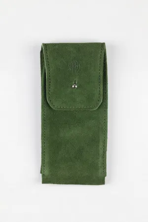 JPM Single Watch Vintage Suede Travel Pouch in MOSS GREEN