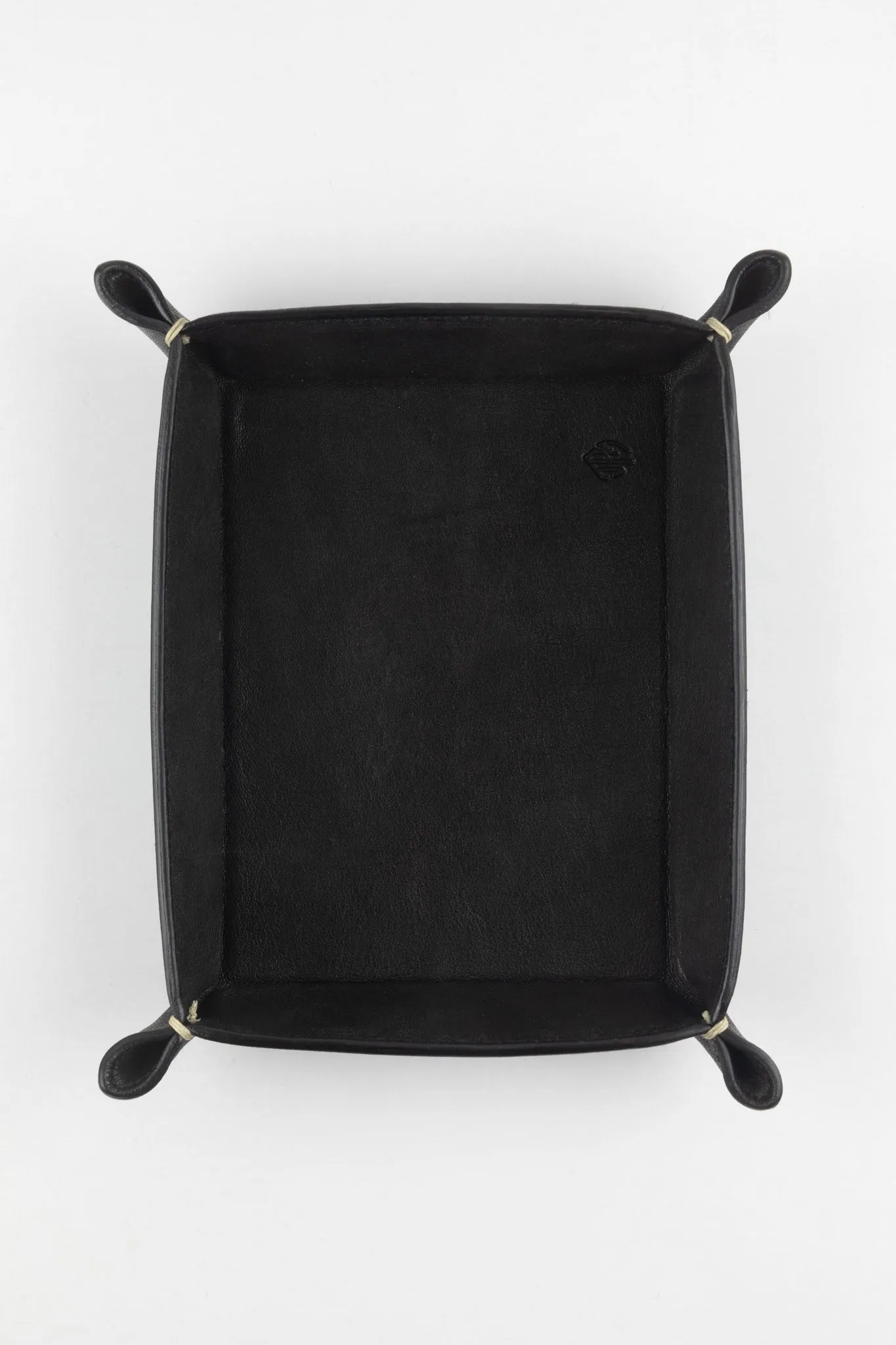 JPM Small Leather Valet Tray in BLACK