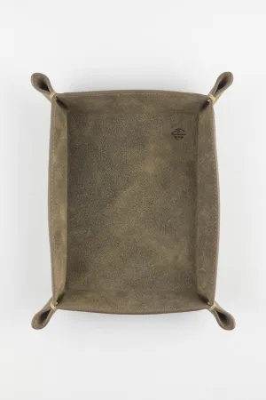 JPM Small Suede Leather Valet Tray in GREY