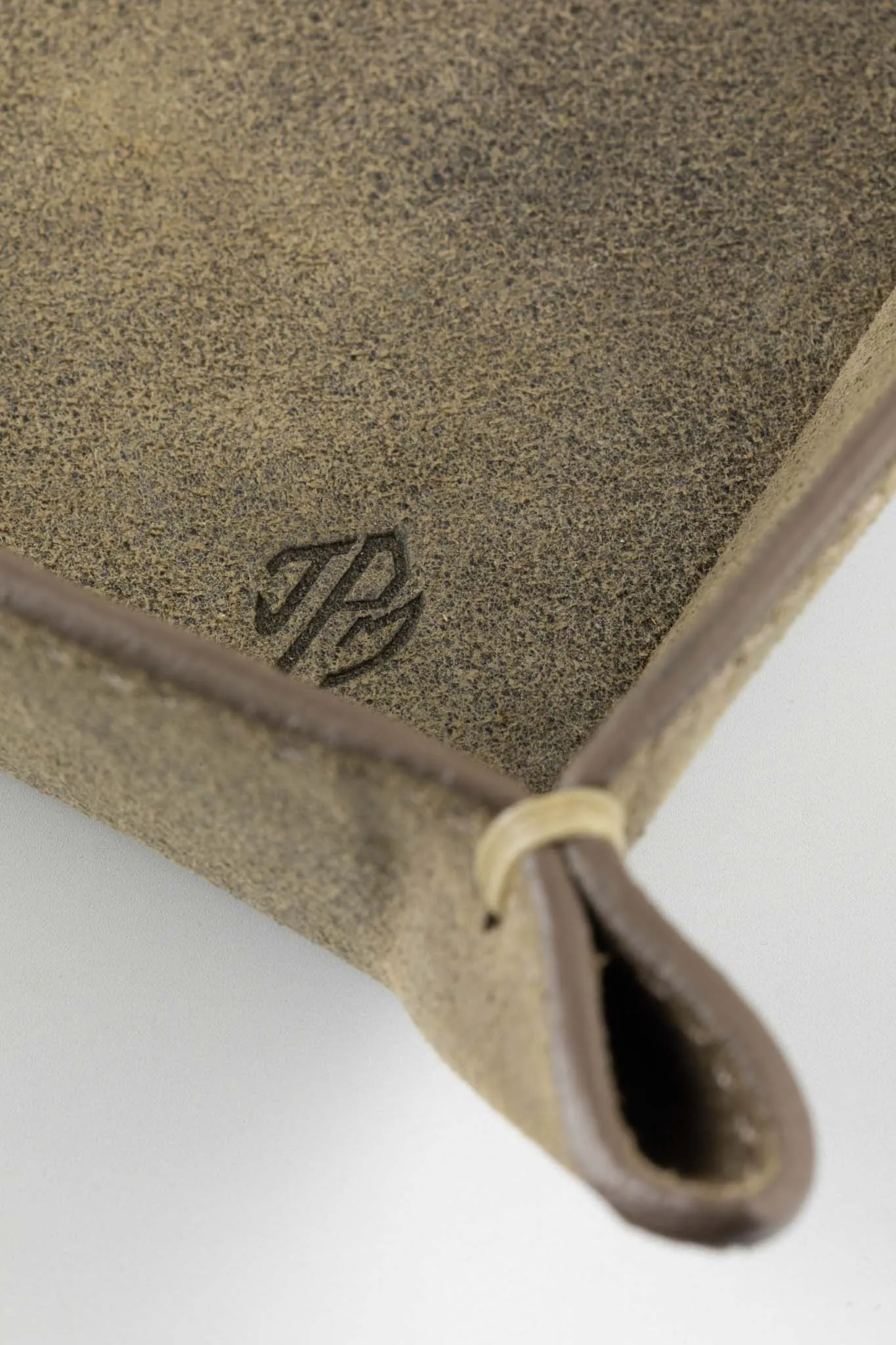 JPM Small Suede Leather Valet Tray in GREY