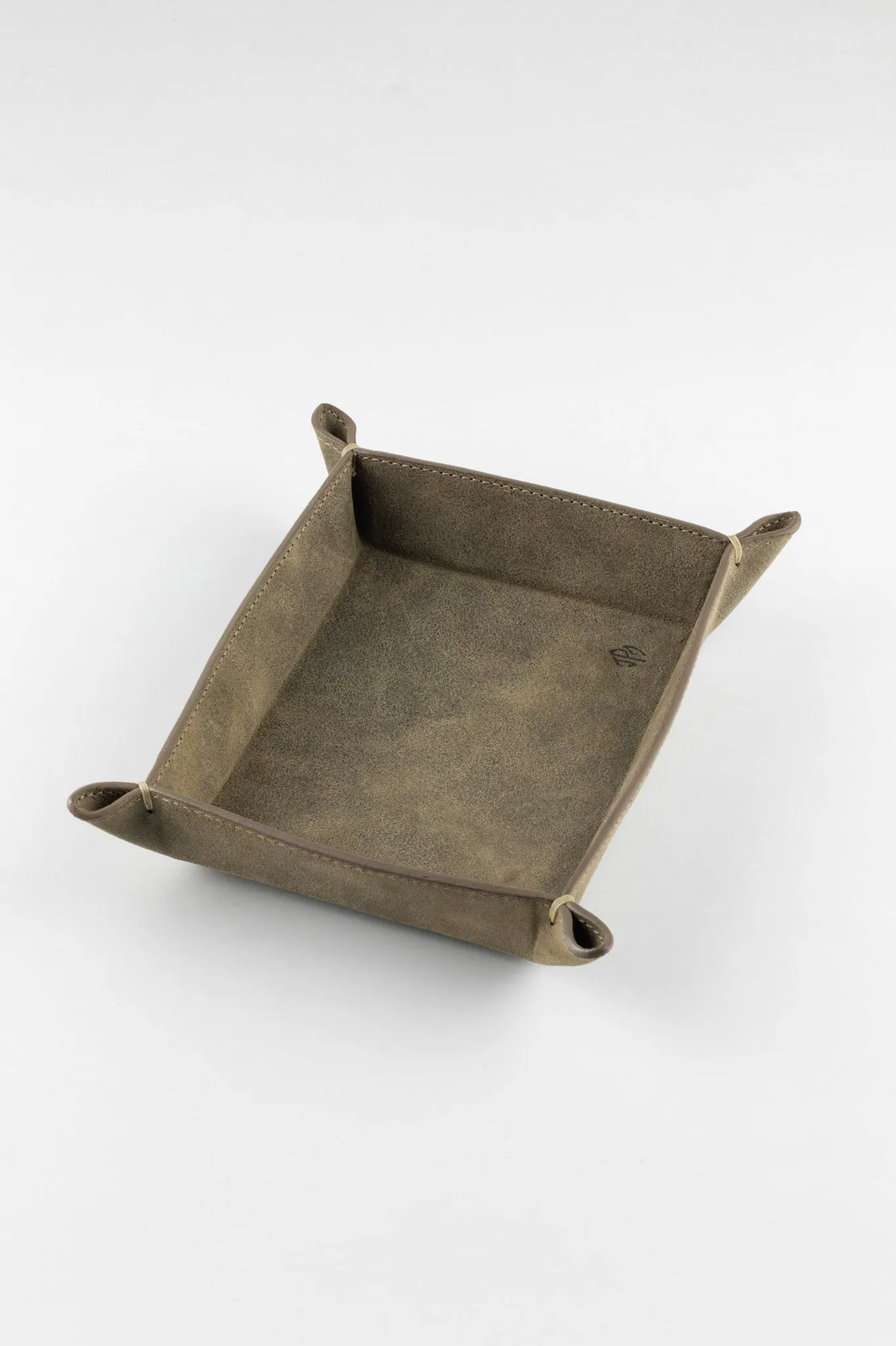 JPM Small Suede Leather Valet Tray in GREY