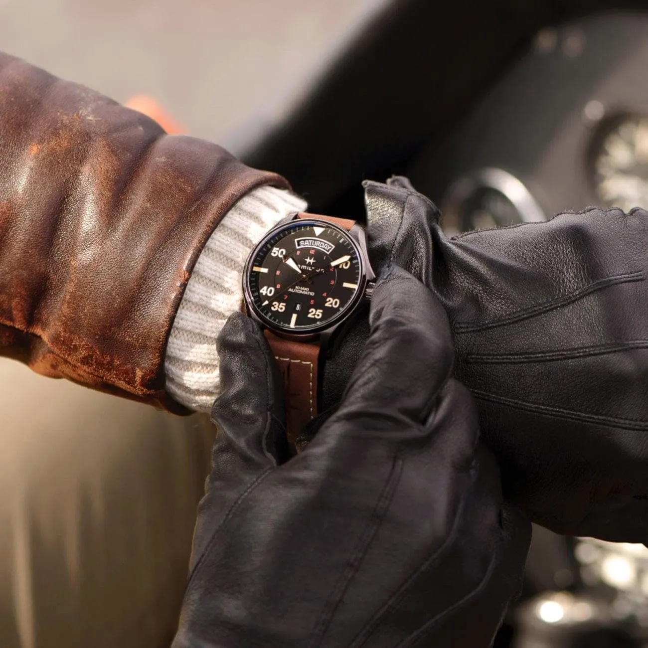 Khaki Pilot Day Date Auto