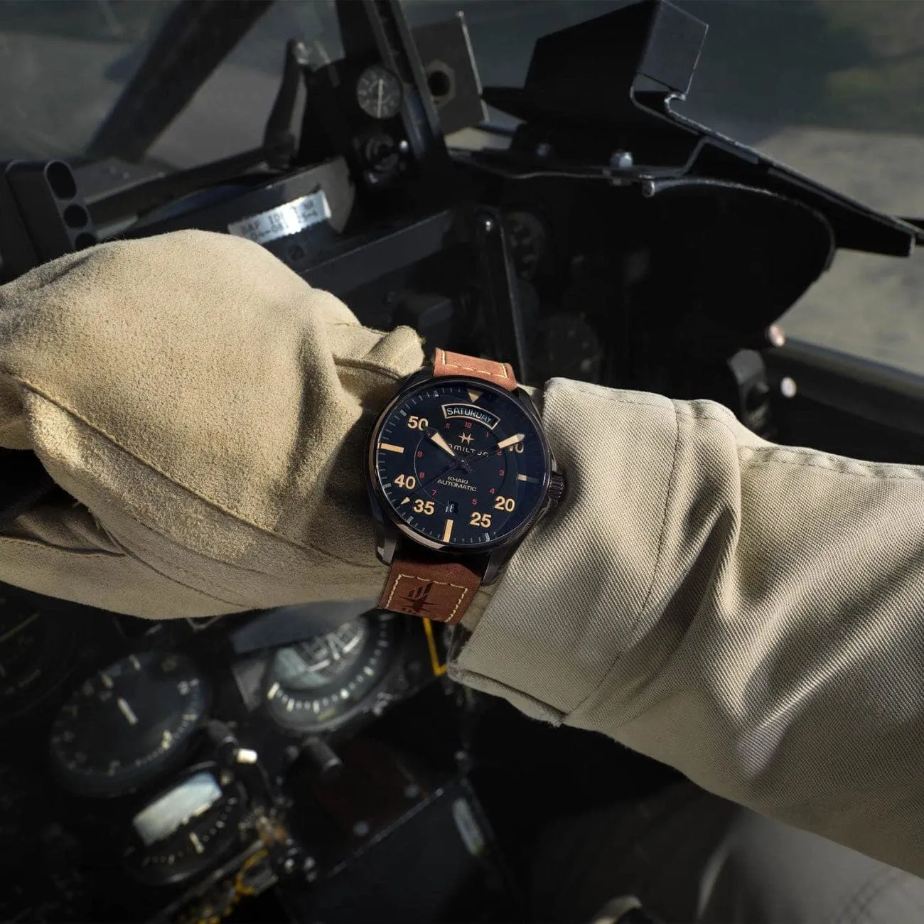 Khaki Pilot Day Date Auto