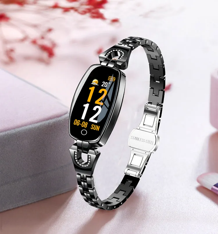 Latest ladies Smart Bracelet H8 Wrist-band 0.96inch Color Screen Luxury Fitness Tracker H8