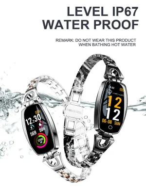 Latest ladies Smart Bracelet H8 Wrist-band 0.96inch Color Screen Luxury Fitness Tracker H8