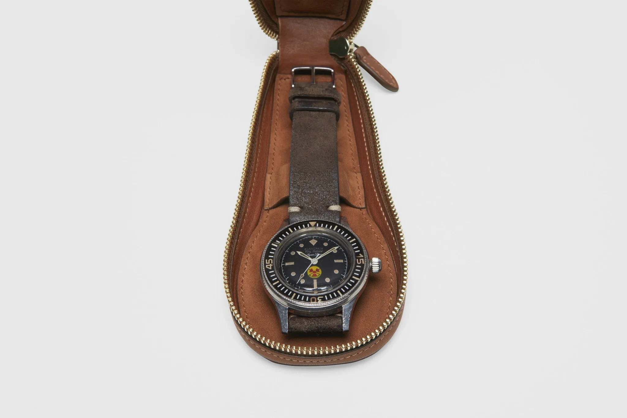 Leather and Suede Travel Watch Case