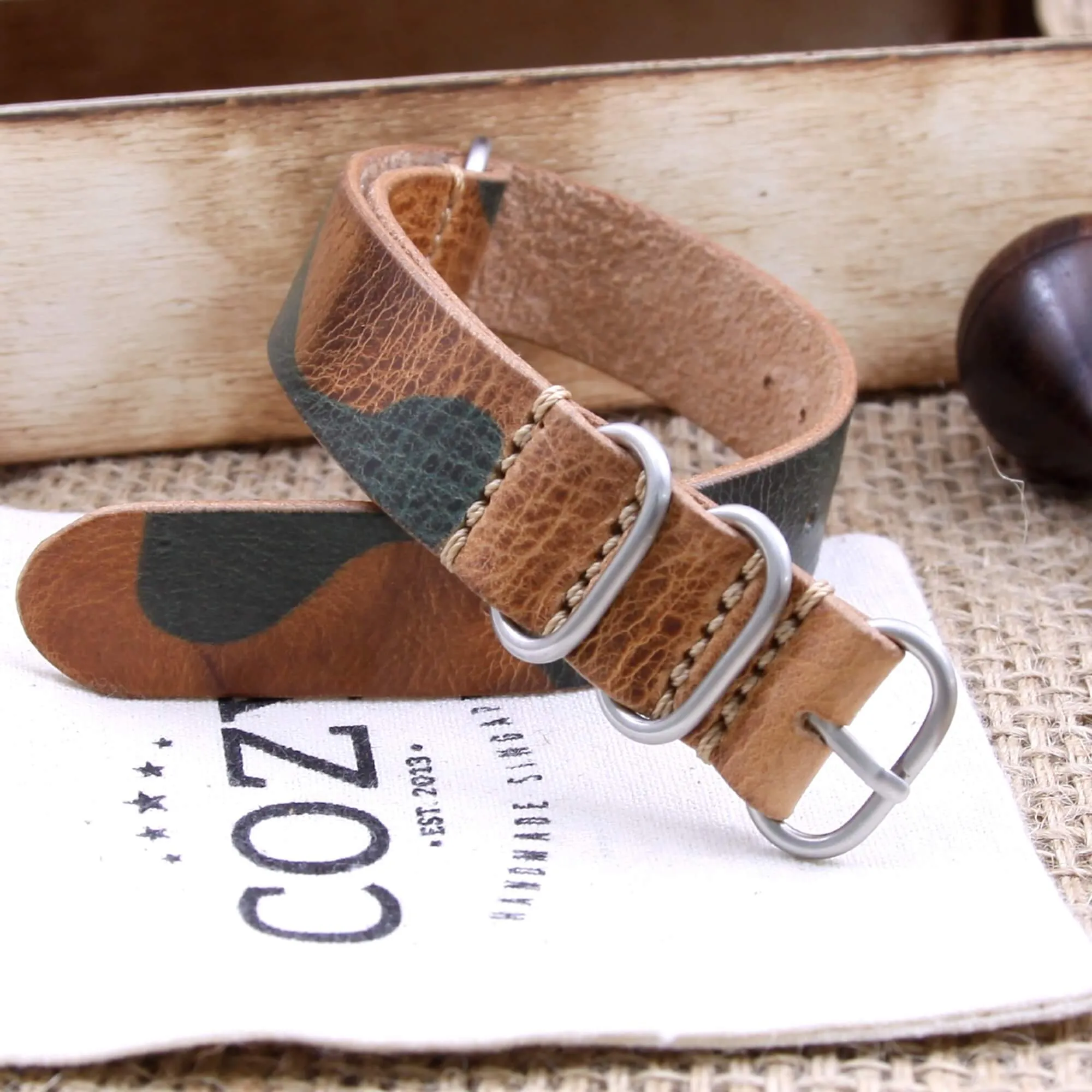 Leather Watch Strap, 4-Ring Military 101