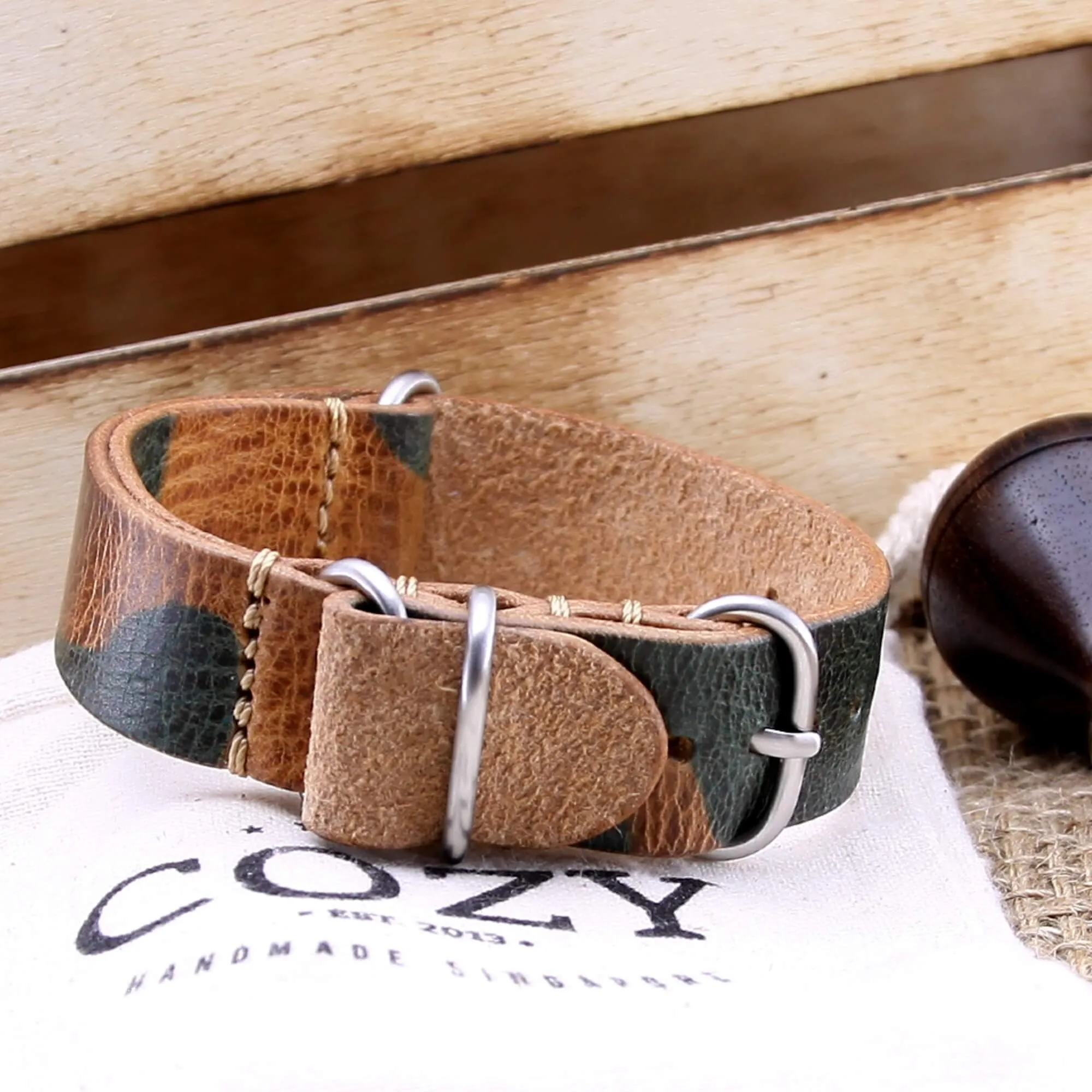 Leather Watch Strap, 4-Ring Military 101