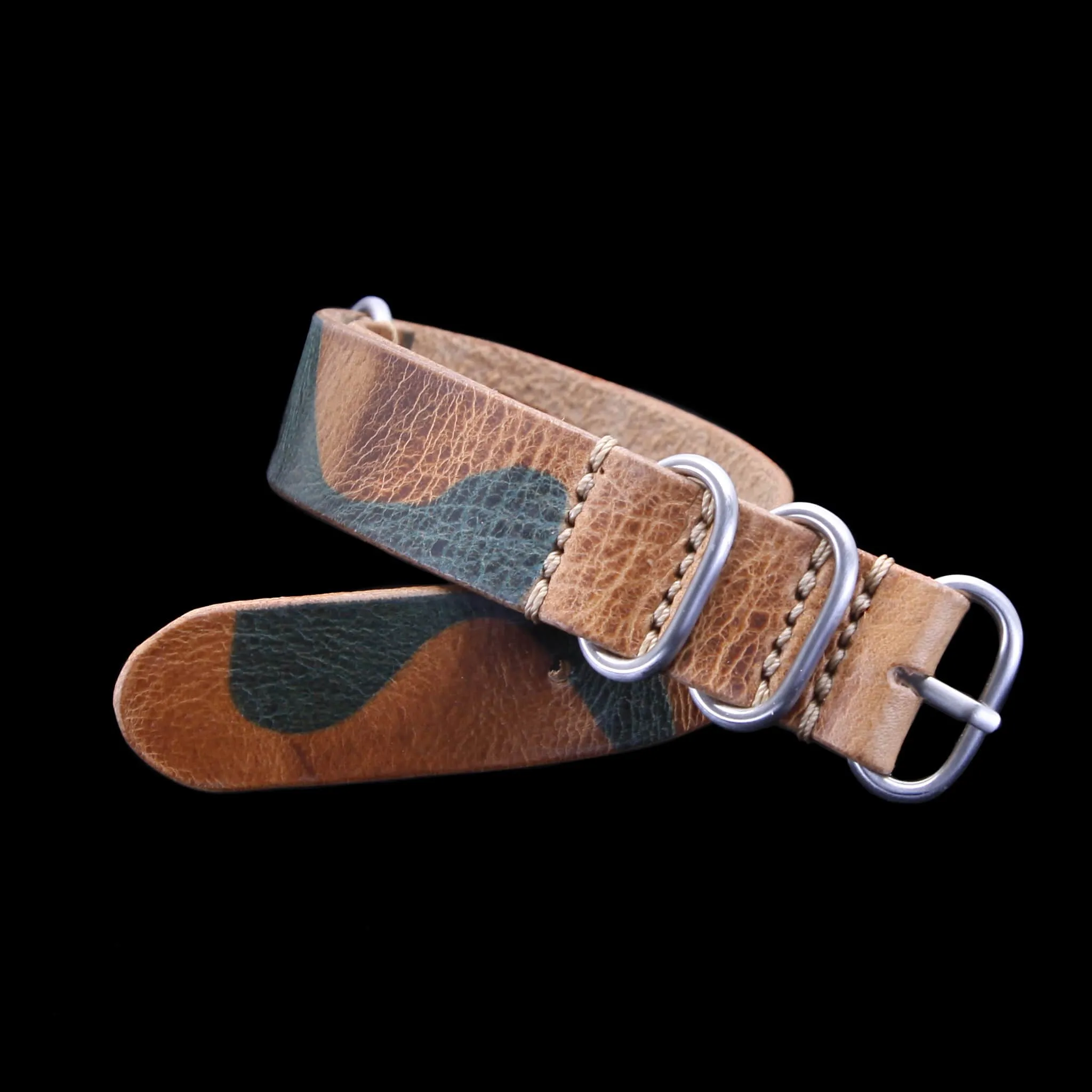 Leather Watch Strap, 4-Ring Military 101