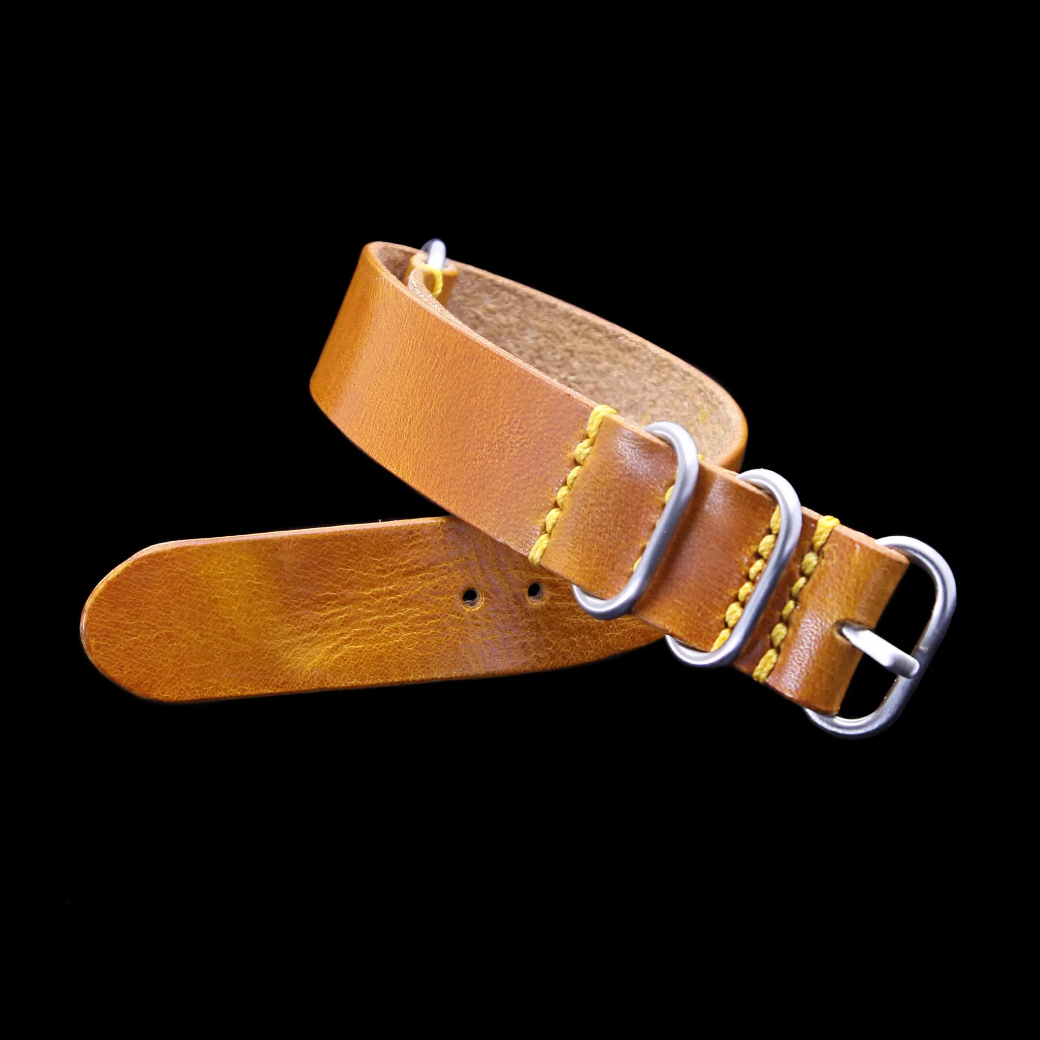 Leather Watch Strap, 4-Ring Military 104