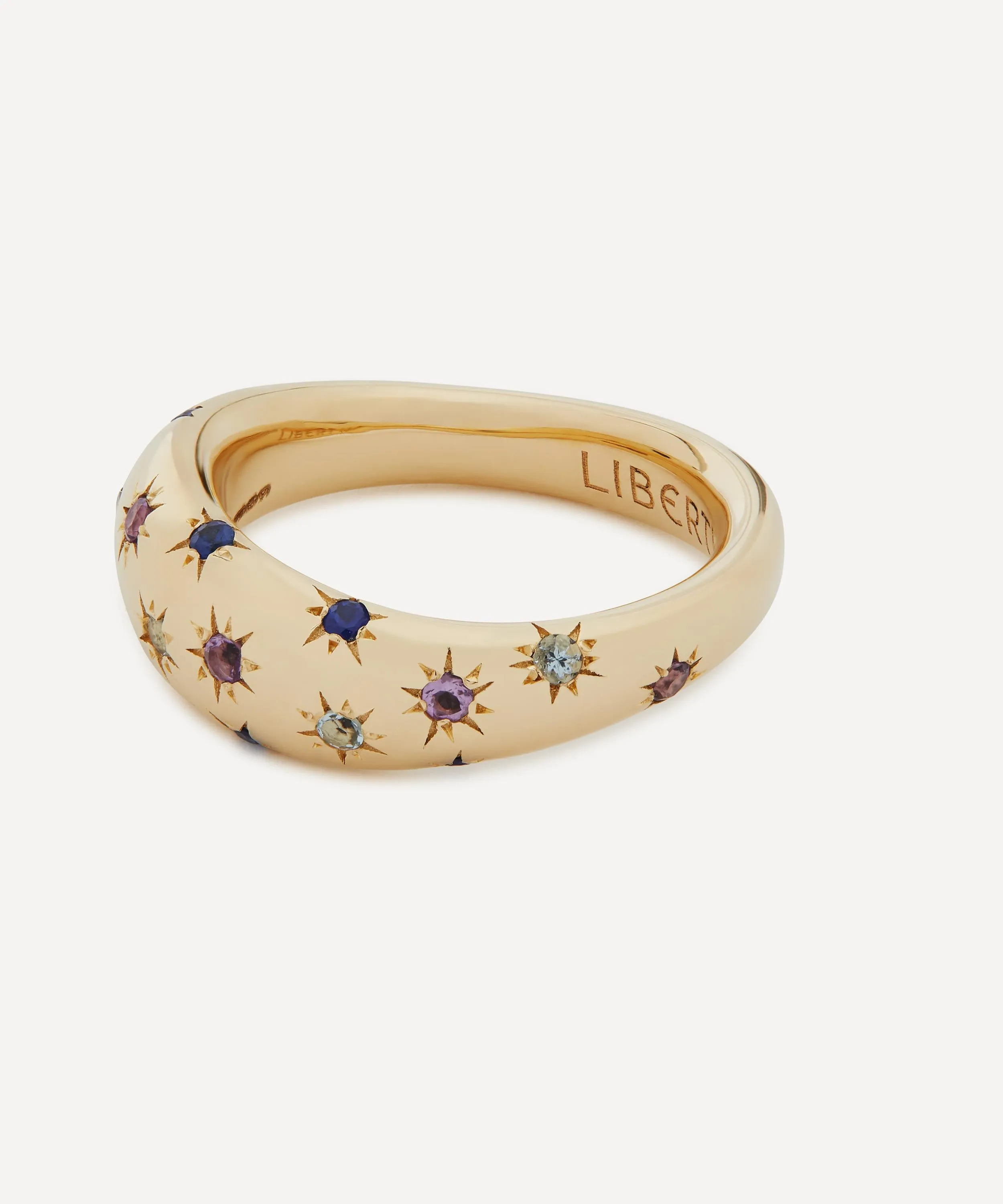Liberty 9ct Gold Handmade Ianthe Star Rainbow Ring