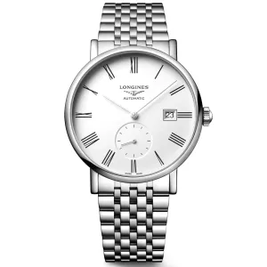 LONGINES ELEGANT COLLECTION 39MM WATCH AUTOMATIC WHITE STEEL L4.812.4.11.6