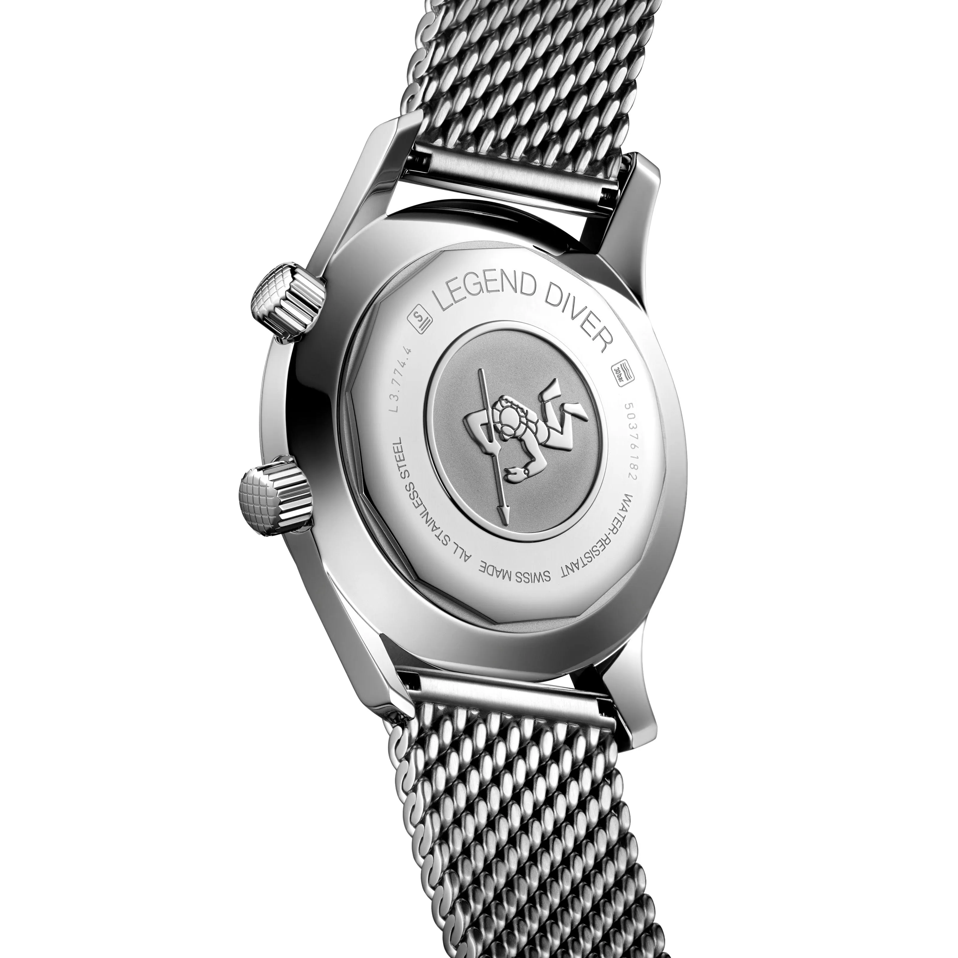 Longines Heritage Legend Collection Diver 42mm Black Dial Mesh Bracelet Gent's Watch
