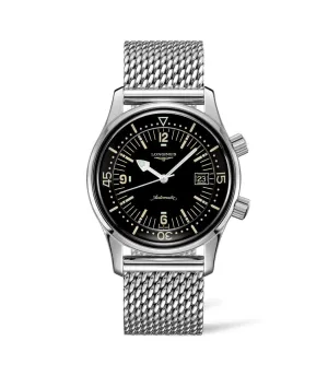 Longines Heritage Legend Collection Diver 42mm Black Dial Mesh Bracelet Gent's Watch