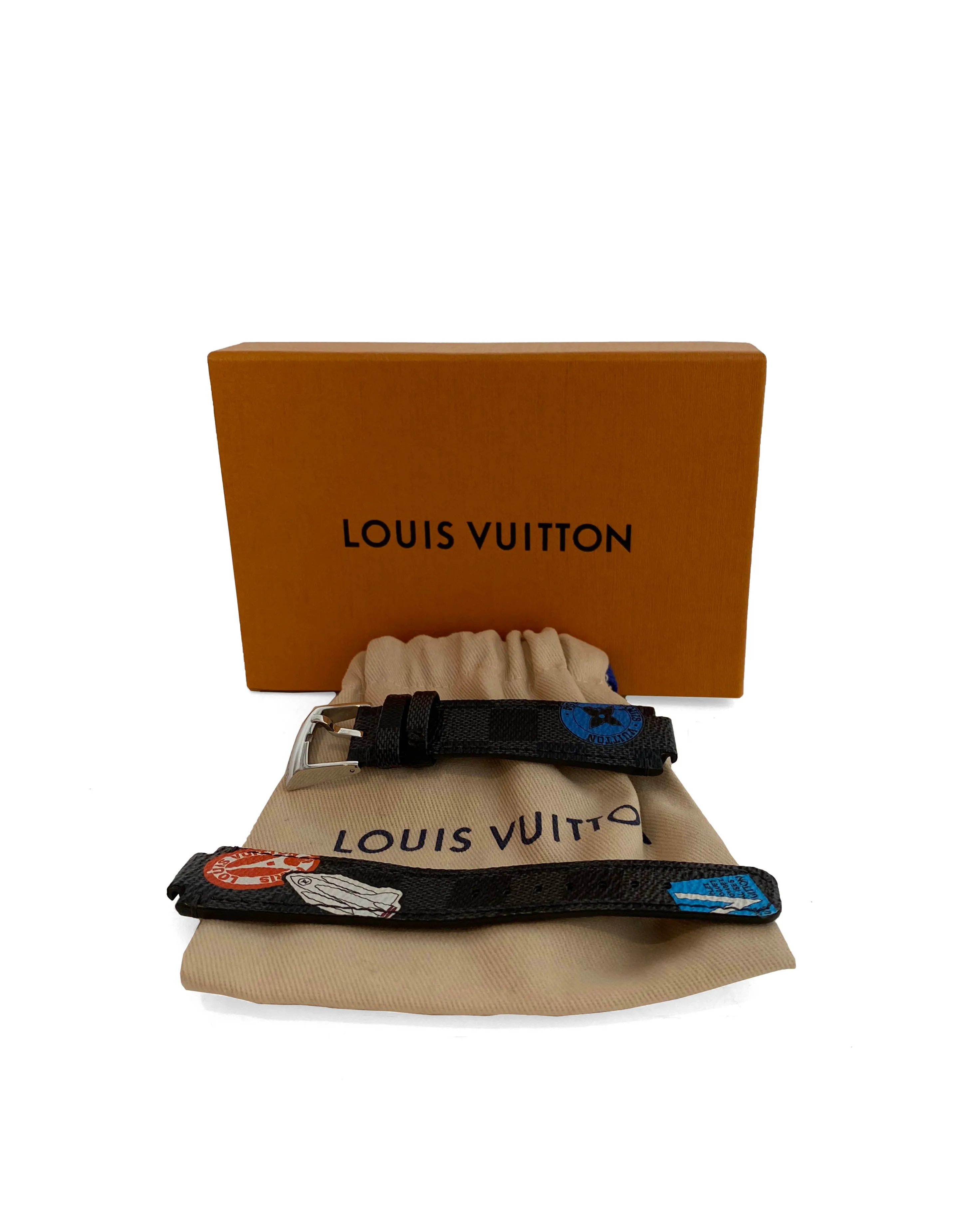 Louis Vuitton Damier Graphite World Tour Watch Strap
