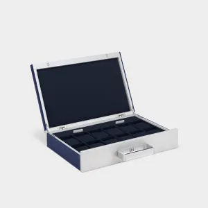 MACKENZIE 12 WATCH BRIEFCASE - SAPPHIRE / GREY
