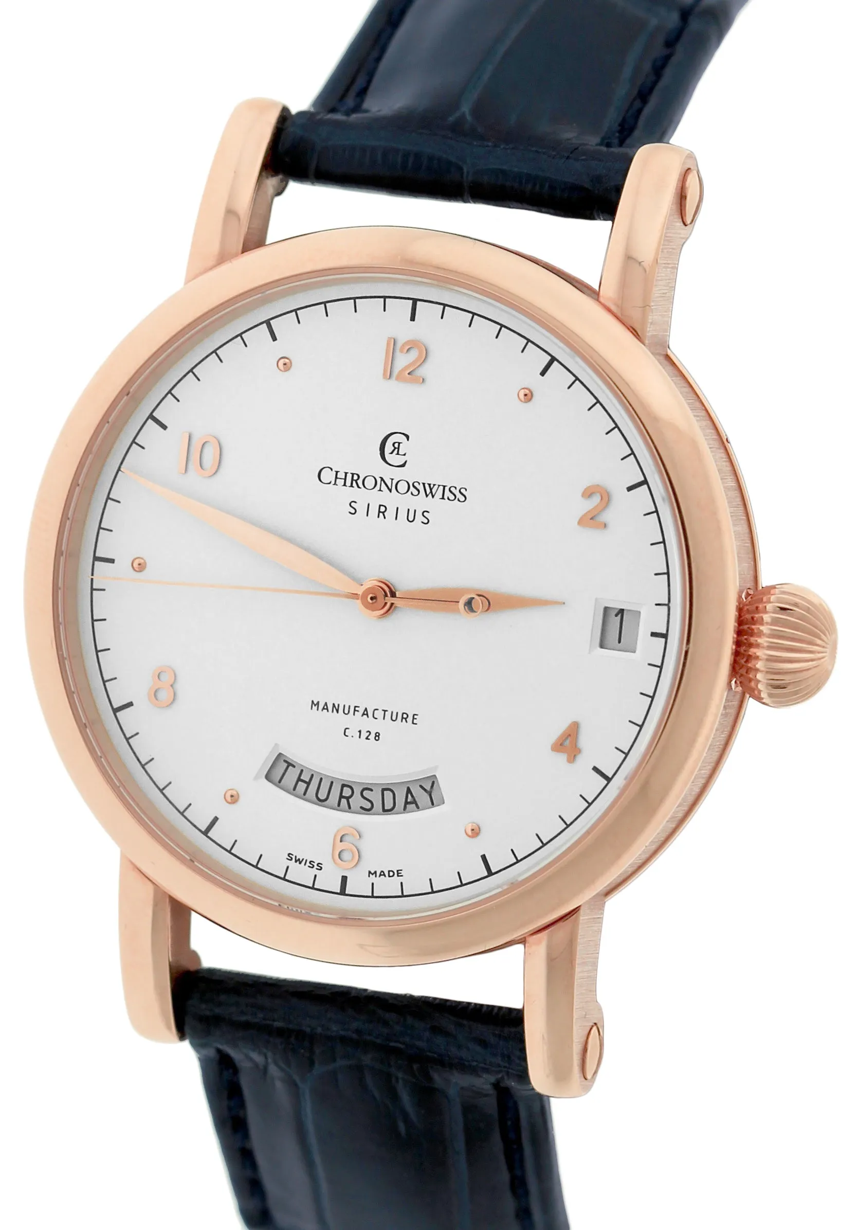 Men's Chronoswiss Day Date Sirius Manufacture 40mm Rose Gold CH-1921R Watch