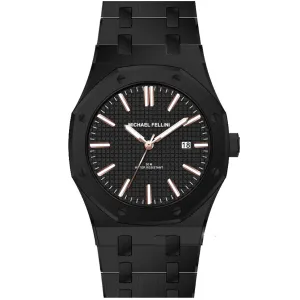 Michael Fellini Black Stainless Steel Black Dial Quartz Watch for Gents - MF2366-05