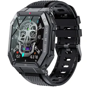 Military Smart Watch for Men with Call (Answer/Make) Outdoor Tactical Sports Watch Rugged 1.85" HD Big Screen Fitness Tracker Heart Rate Sleep Monitor Smartwatch Compatible with Android iPhone Samsung