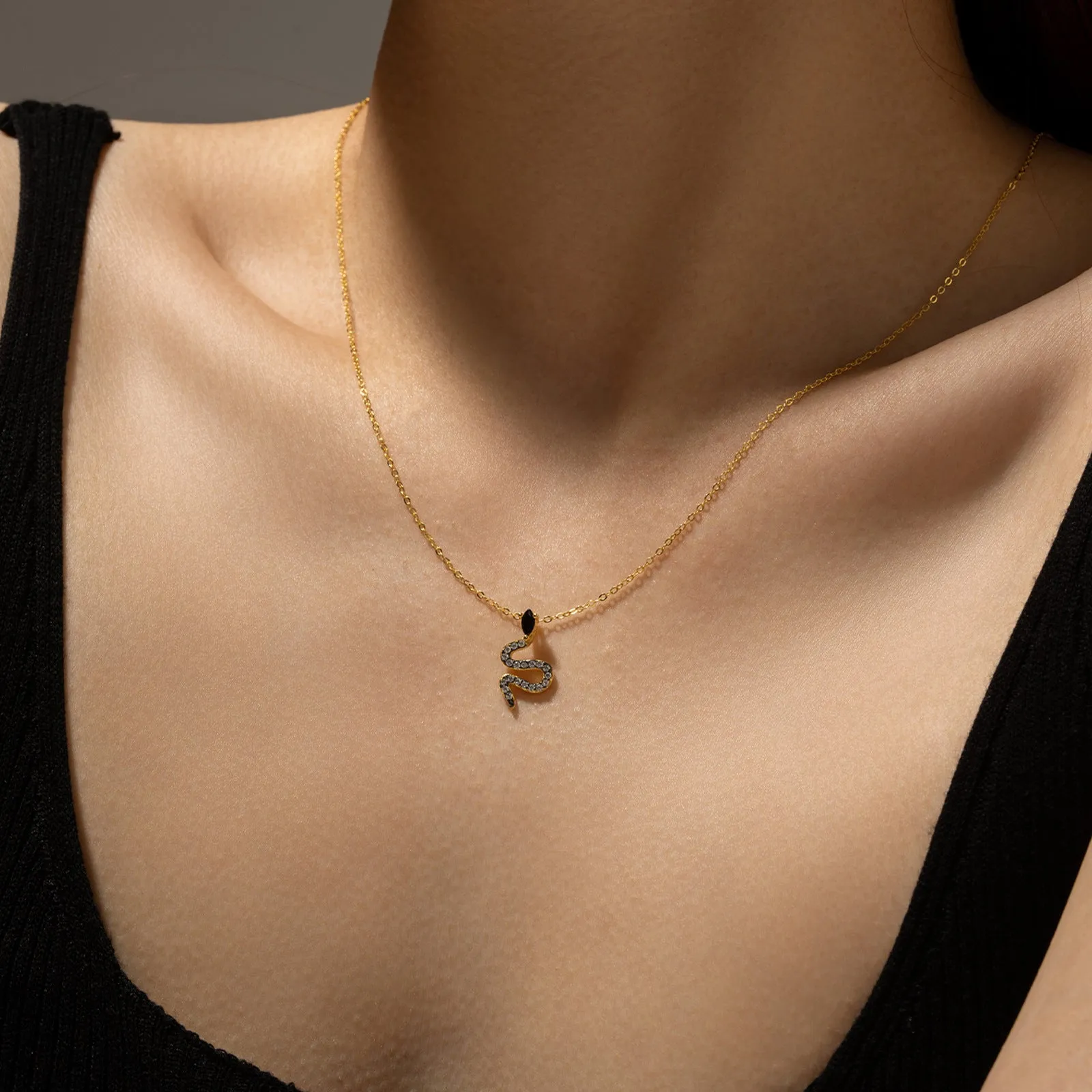 Minimalist Snake Pendant Necklace
