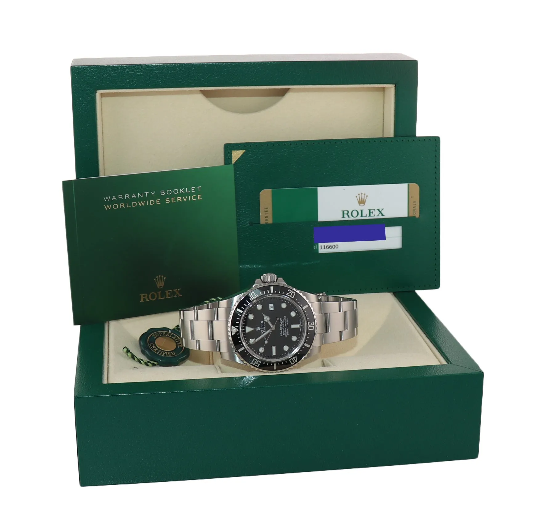 MINT 2016 PAPERS Rolex Sea-Dweller 116600 Steel 40mm Black Ceramic Watch Box