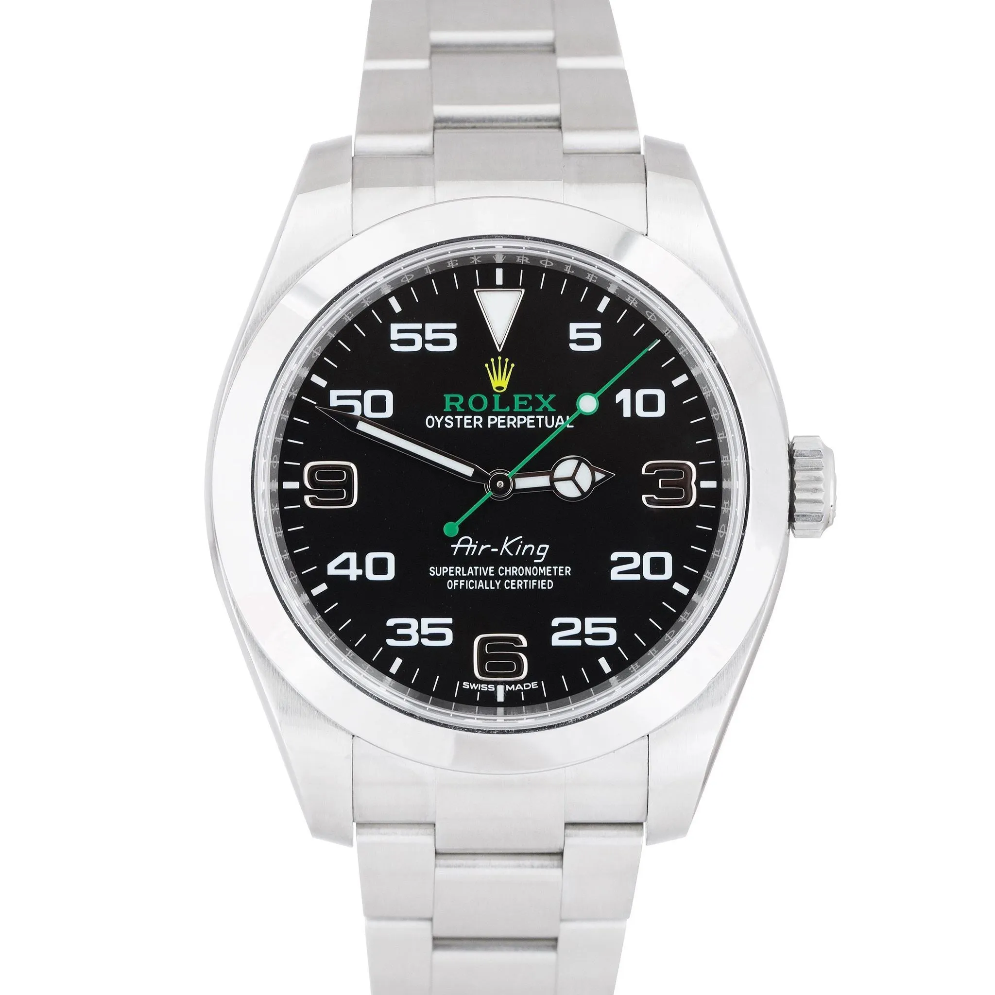 MINT 2021 Rolex Air-King 40mm Black Arabic Stainless Steel Watch 116900 B P